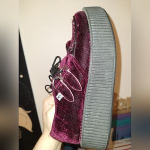 Burgundy Velvet creeper platforms